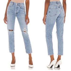 Agolde Jamie Jeans Distressed Fray Hem Size 28 SHORT (professionally hemmed) B32